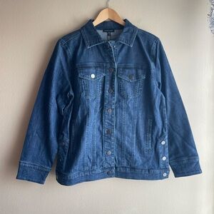 New Universal Standard Women Nlue Denim Jeans Snap Button Jacket Size 4XS